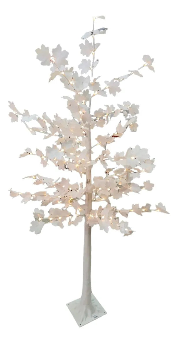 Arbol Hojas Luz Decoración Bodas Color Blanco 180 Cm Navidad