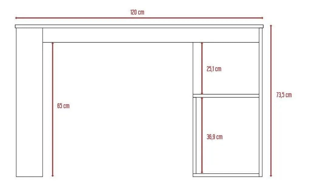 Escritorio RTA MueblesAstana madera aglomerada de 120cm x 73.5cm x 50cm blanco