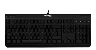 Teclado gamer HyperX Alloy QWERTY Membrana español latinoamérica color negro con luz RGB