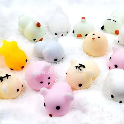 10 Muñequitos Animalitos Mini Anti Stress Ansiedad Squishy