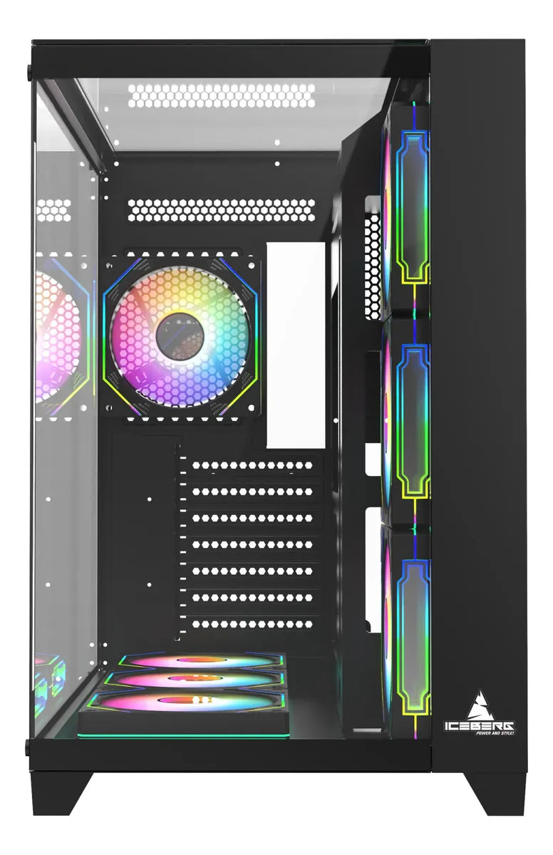 Chasis Gabinete Gamer Crystal Cube Xl Negro X7 Fan Argb