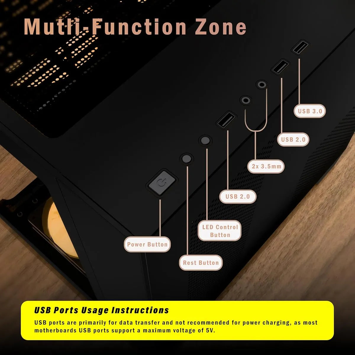 Pc Case Atx 6 Pwm Argb Ventiladores Preinstalados Funda