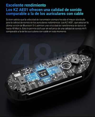 Modulo Kz Ae01 Gancho Inalámbricos Bluetooth 5.4 C Pin Color Negro Luz Negro