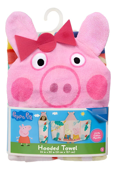 Toalla Con Capucha Pepa Pig Niños Baño Playa Piscina Rosa