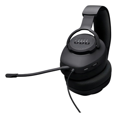 Auriculares Jbl Quantum 100m2 para jugadores con cable y micrófono, color negro