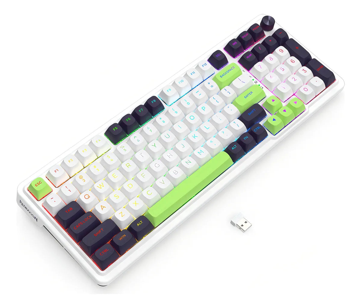 Teclado Redragon Eisa K686wgb-rgb-max Wireless Ingles Verde