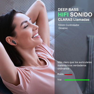 Audífonos in-ear inalámbricos 1Hora AUT205 Negro Auriculares Inalambricos Bluetooth 5.3 con Microfono