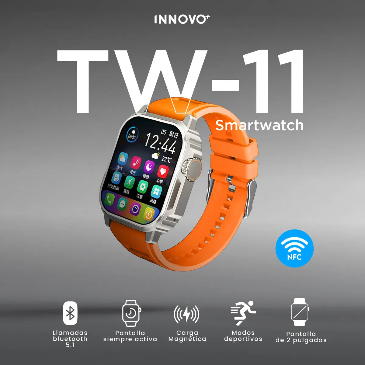 Smartwatch Mobulaa Iw10 Mini Bluetooth 5.0 Ip67 Orange