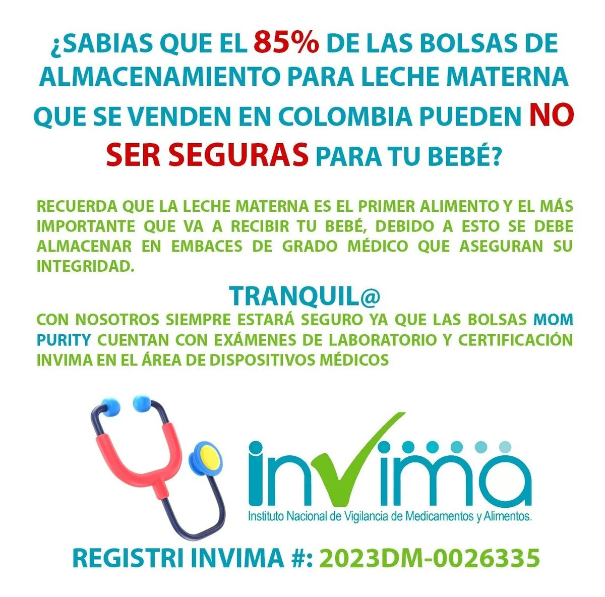 Bolsas Almacenamiento Leche Materna 25 Unidades Con Invima