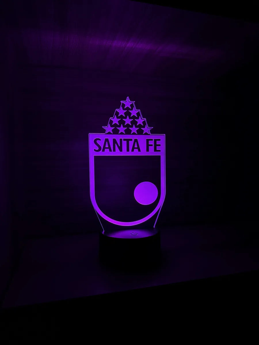 Lámpara De Noche Led Santa Fe Con Estrellas Holograma Regalo Negro