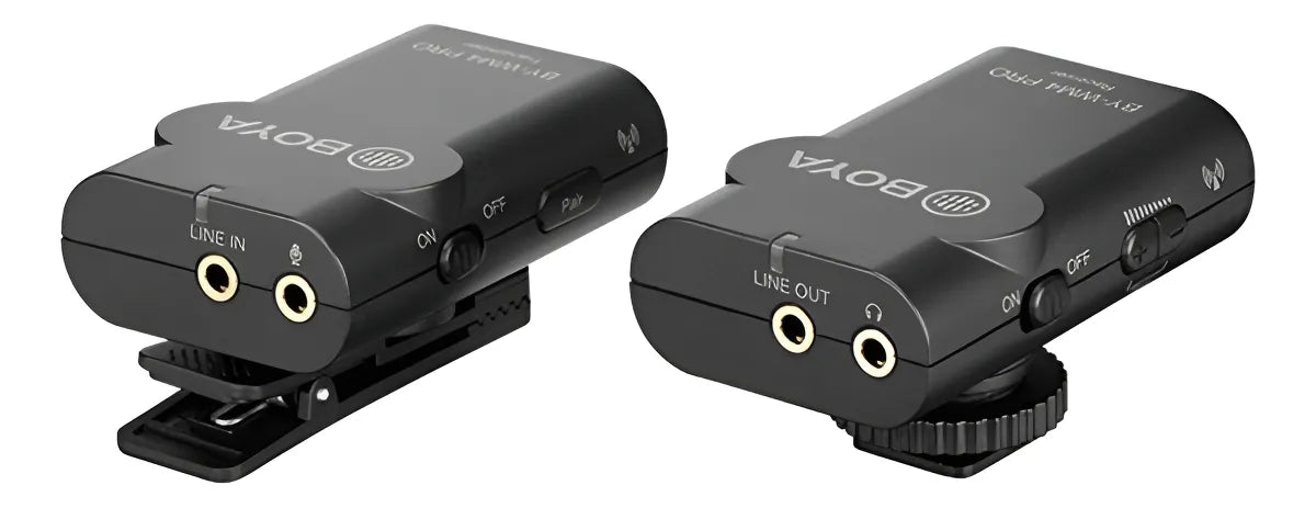 Micrófono inalámbrico de solapa Boya Bywm4 para smartphone y cámara, color negro