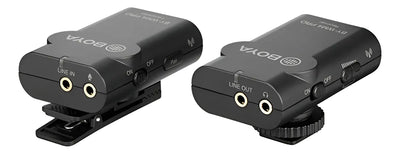 Micrófono inalámbrico de solapa Boya Bywm4 para smartphone y cámara, color negro