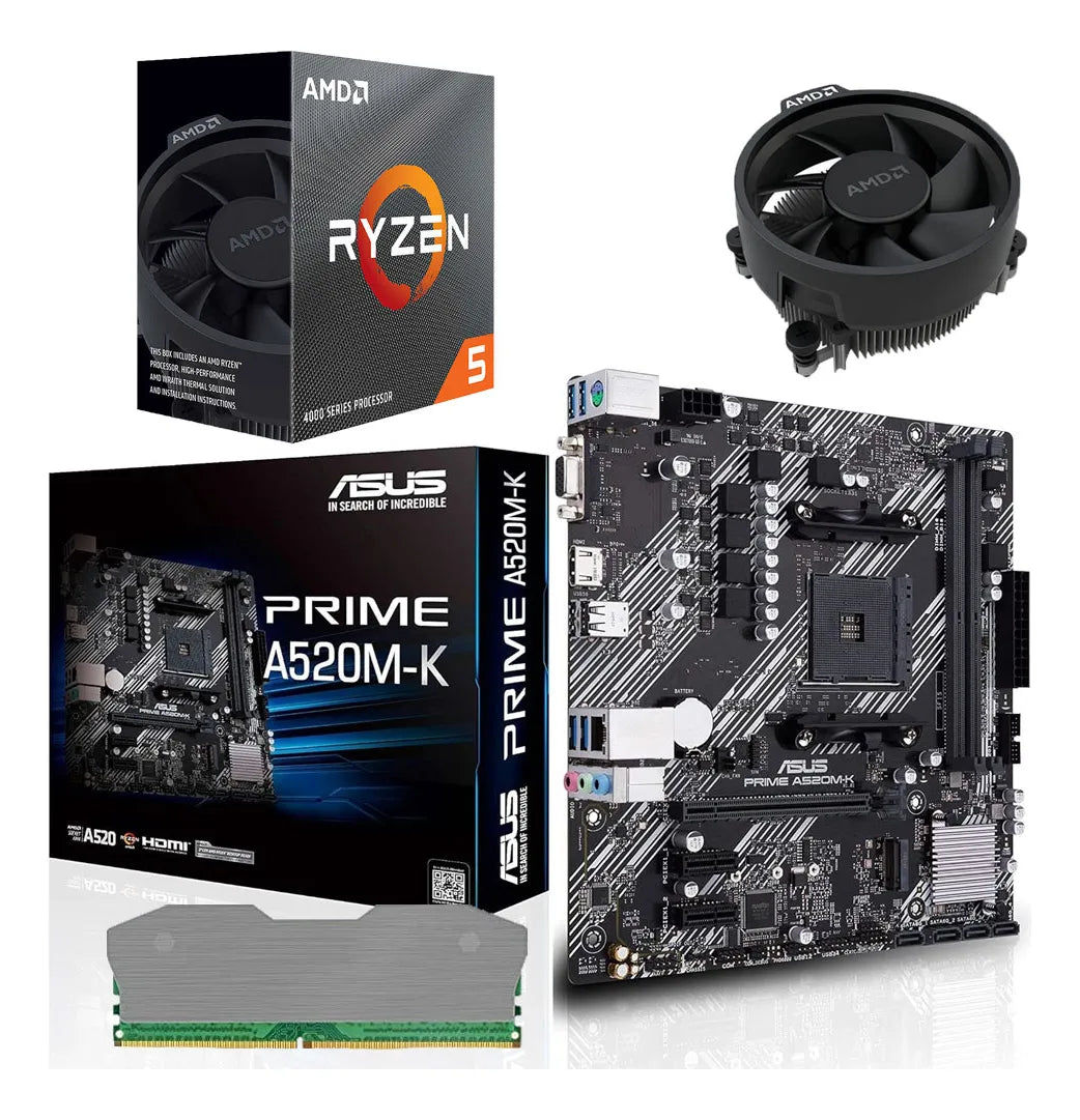 Combo Board A520m Procesador Amd Ryzen 5 4500 Ram 8gb Pc