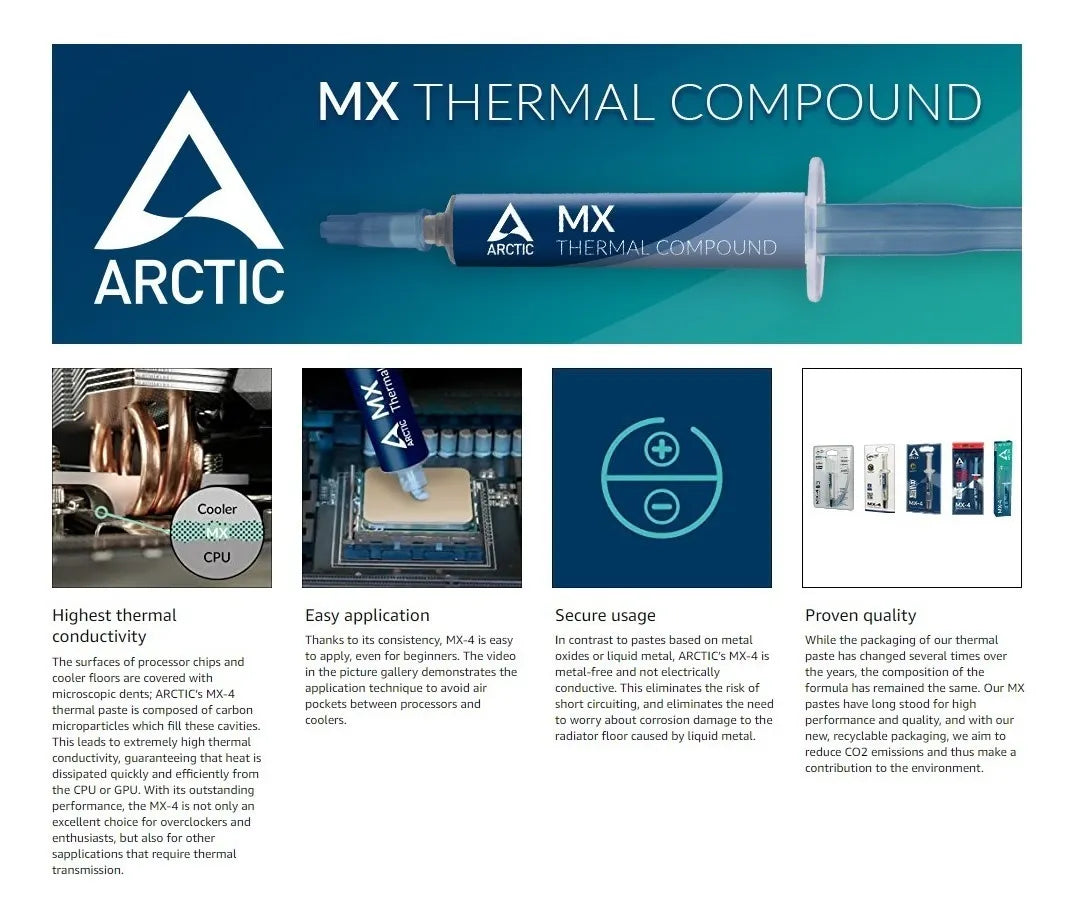 Crema Refrigerante Disipadora Pasta Térmica Arctic Mx 4