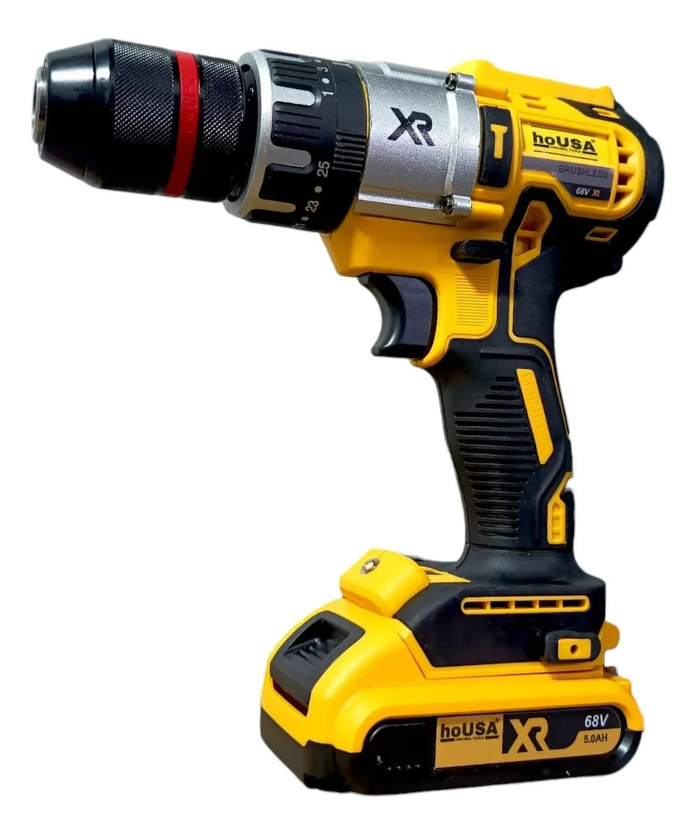 Taladro Inalambrico De 68v Poderoso Eficaz Tipo Industrial - Amarillo - 50/60