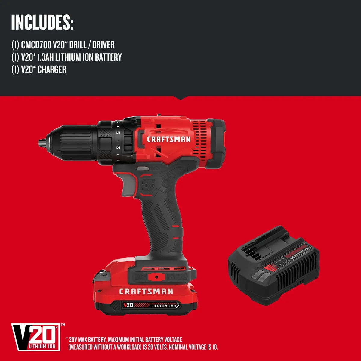 Juego De Taladro Destornillador Inalámbrico Craftsman V20
