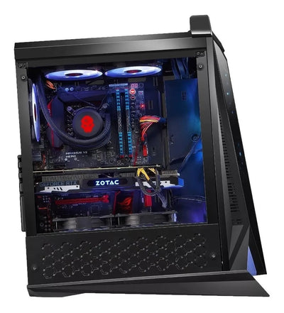 Caja Gabinete Iceberg Crystal Max - 4 Fans + Tira M-rgb Negro