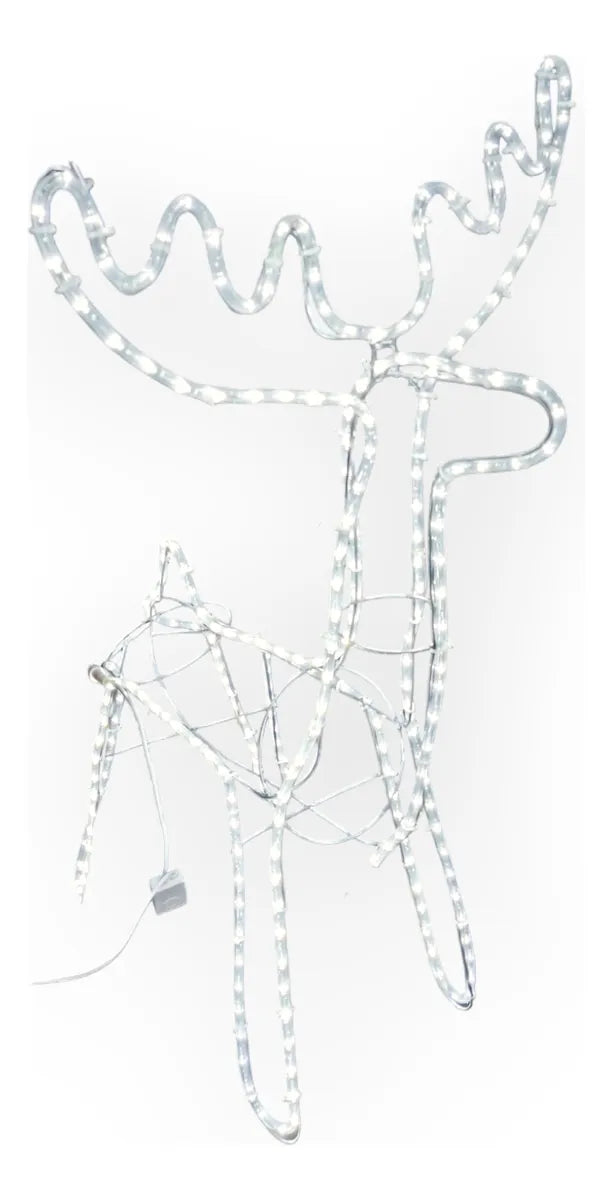 Reno Navideño De Manguera Led Blanco Con Secuencial