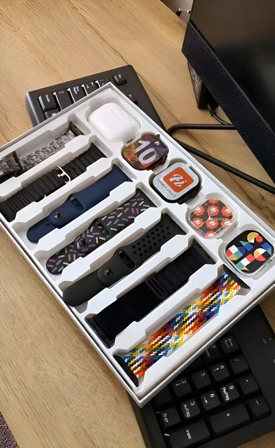 Combo Smartwacth I60 Siut Max Dos Relojes Blanco Milanés Multicolor Negro