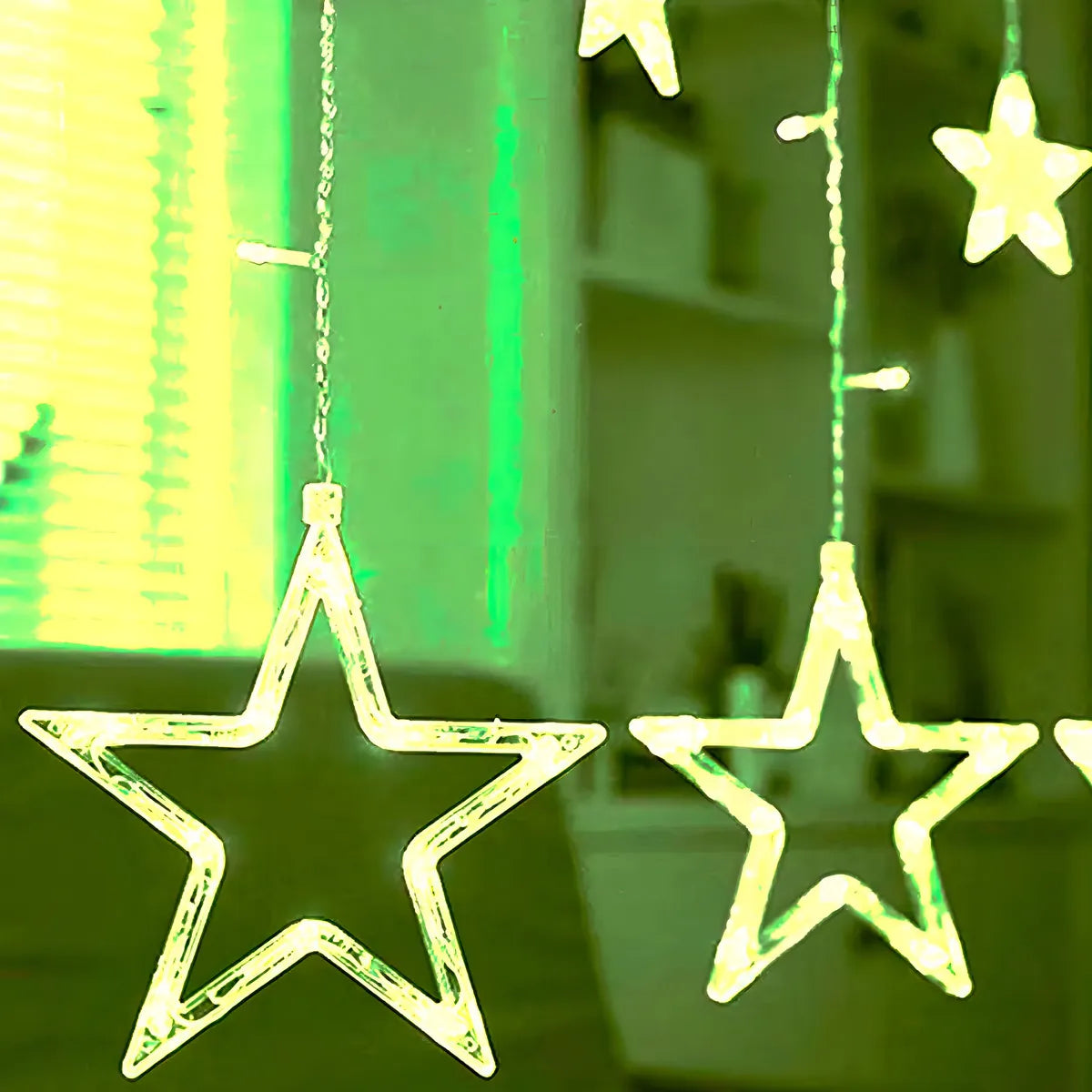 Luces Navideñas Cascada De Estrellas Blanco Calido 138led 3m