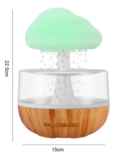 Humidificador Difusor De Aroma Diseño Nube Efecto De Lluvia Color Blanco