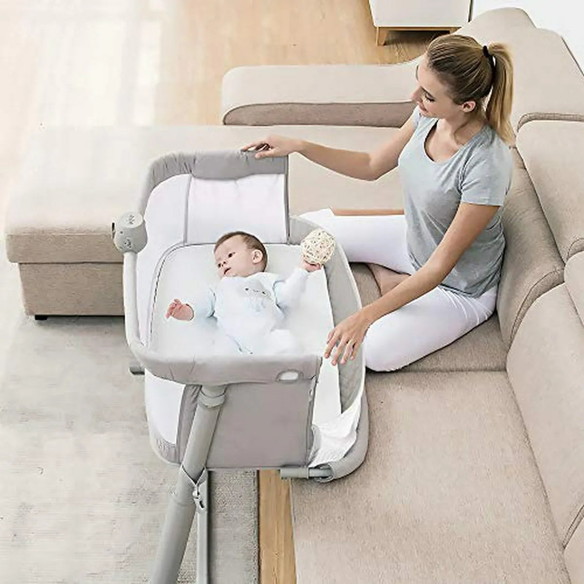 Bebé De La Cuna, Cama Cunas Ronbei De Noche Del Durmiente De