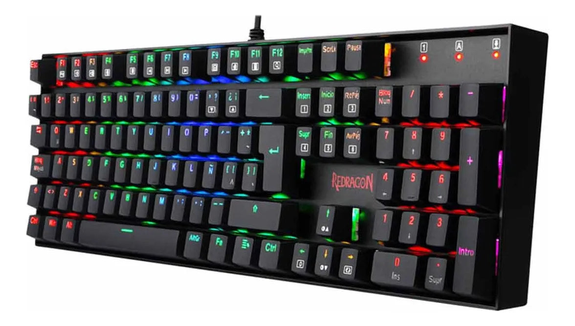 Teclado Gamer Redragon Mitra K551 Spanish Red Switch Black Teclado Negro Idioma Español España
