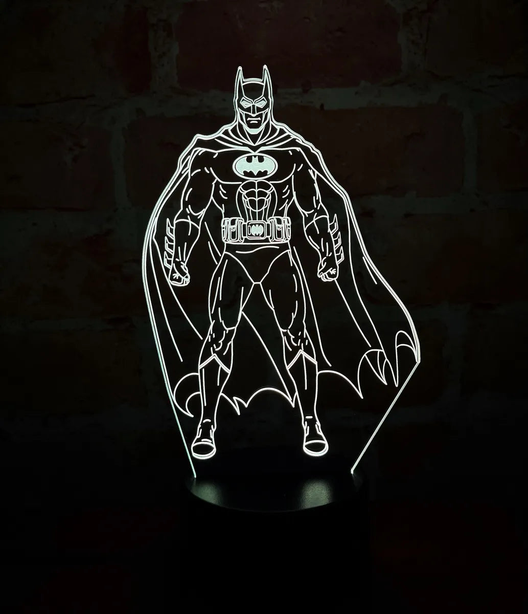 Lámpara De Noche Led Batman Holograma Decoración Regalo Negra