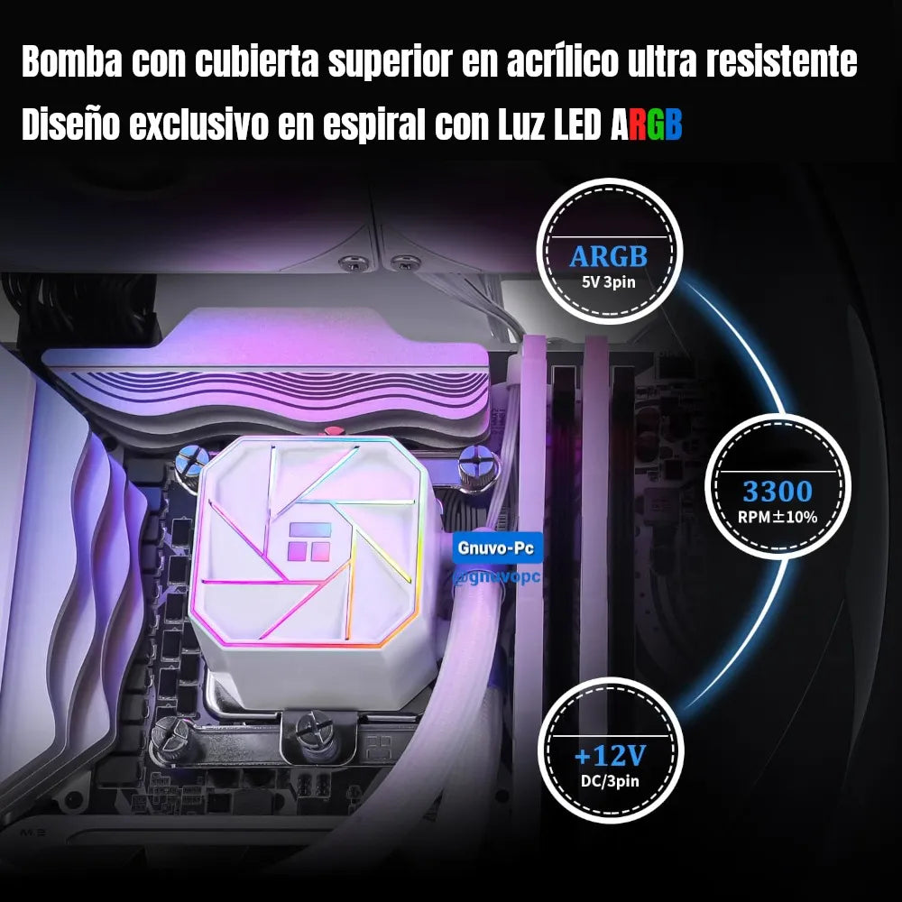 Refrigeracion Liquida Ta 240 Mm Argb Lga 1700 Am5 Am4 Blanca