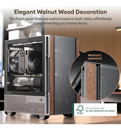 Funda Micro Atx Genuina De Madera De Nogal, Funda Matx Pc Co