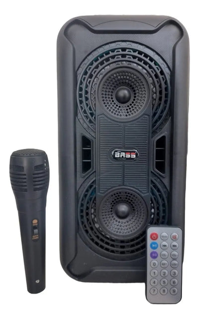 Parlante Portátil Cabina Bocina Fm Usb Micrófono Altavoz Negro