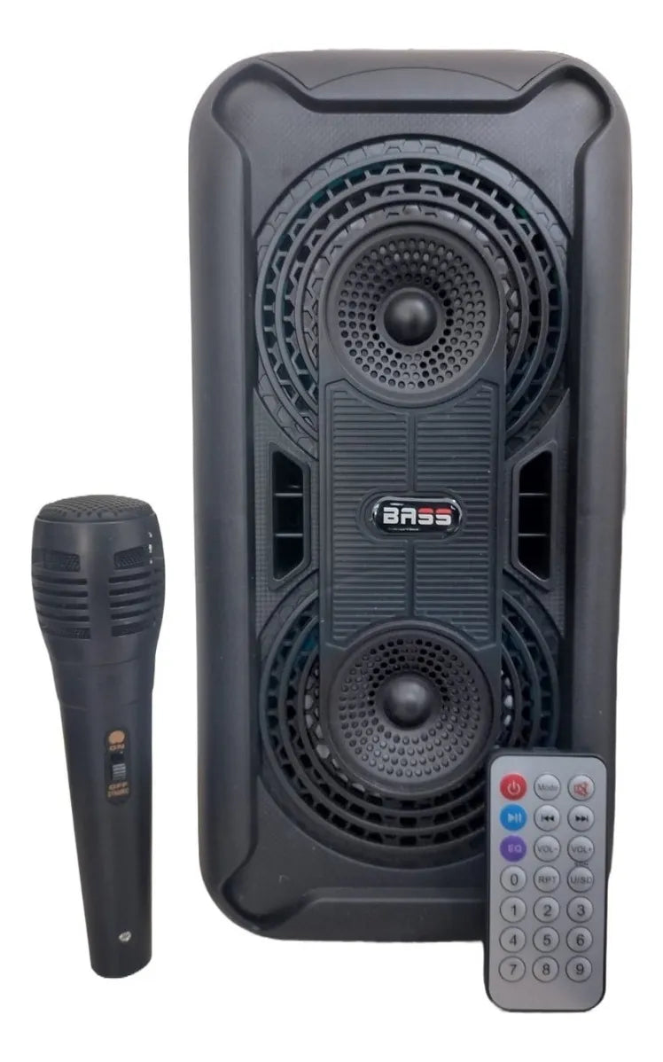 Parlante Portátil Cabina Bocina Fm Usb Micrófono Altavoz Negro