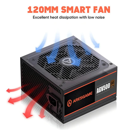 Fuente de poder 500w 80+ bronze Aresgame Agv500 color negro