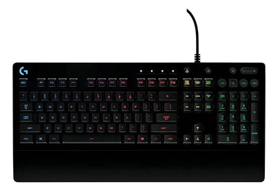 Teclado Logitech G Serie G QWERTY Romer-G inglés internacional color negro con luz RGB