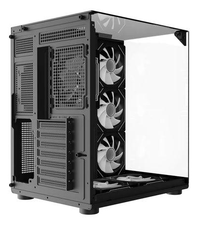Chasis Gamer Iceberg Crystal Cube S Black 6 Fans Argb Negro