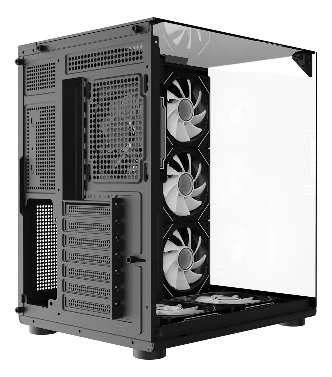 Chasis Gamer Iceberg Crystal Cube S Black 6 Fans Argb Atx Negro