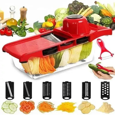 Cortador De Cocina Rallador De Verduras Mandoline 6 En 1 Gris