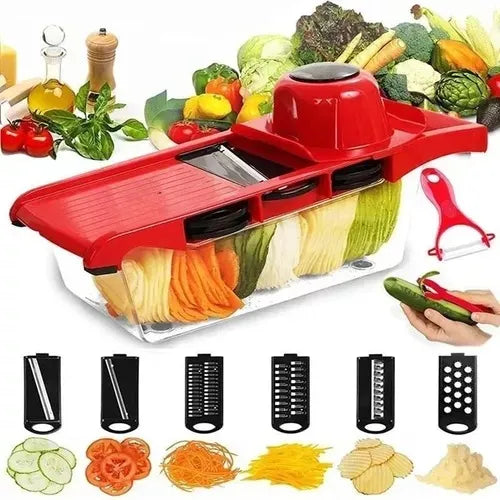 Cortador De Cocina Rallador De Verduras Mandoline 6 En 1 Gris