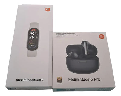 Smart Band 9 Gris + Redmi Buds 6 Pro Negro 100% Originales Mesh