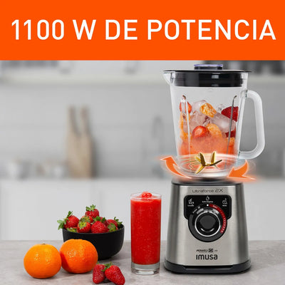 Licuadora Profesional Imusa Ultraforce 2x 1100w Acero +2 Acc Color Plateado
