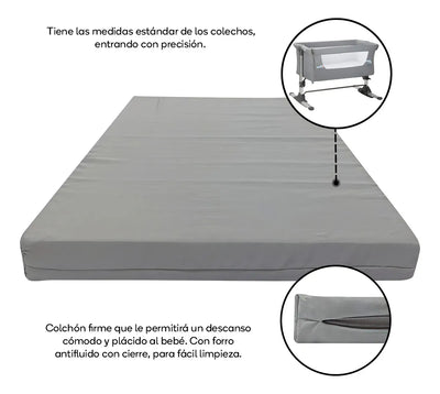 Colchón Para Cuna Colecho 45cm X 80cm Color Gris