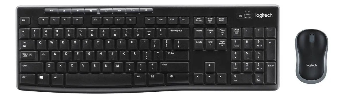Kit Teclado Y Mouse Inalambrico Logitech MK270 Color Negro