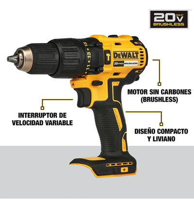 Kit Taladro Percutor 1/2 20v 2 Bat Carg Dewalt Dcd7781d2-b3 - Amarillo