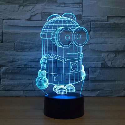 Lámpara De Noche Led 3d Minions Holograma Regalo Decoración Negro