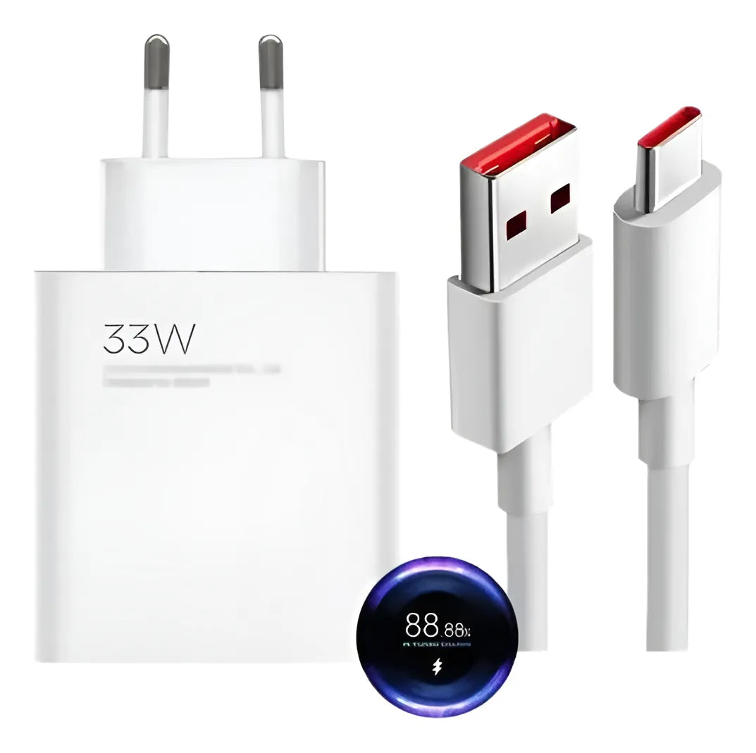 Cargador Celular Rápido 33w Compatible Xiaomi Genérico Usb C Blanco