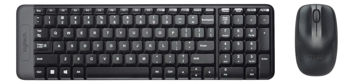 Kit de teclado y mouse inalámbrico Logitech MK220 Español de color negro