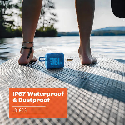 Altavoz Portátil Jbl Go 3 Eco Bluetooth Impermeable, 5 Horas Color Gris