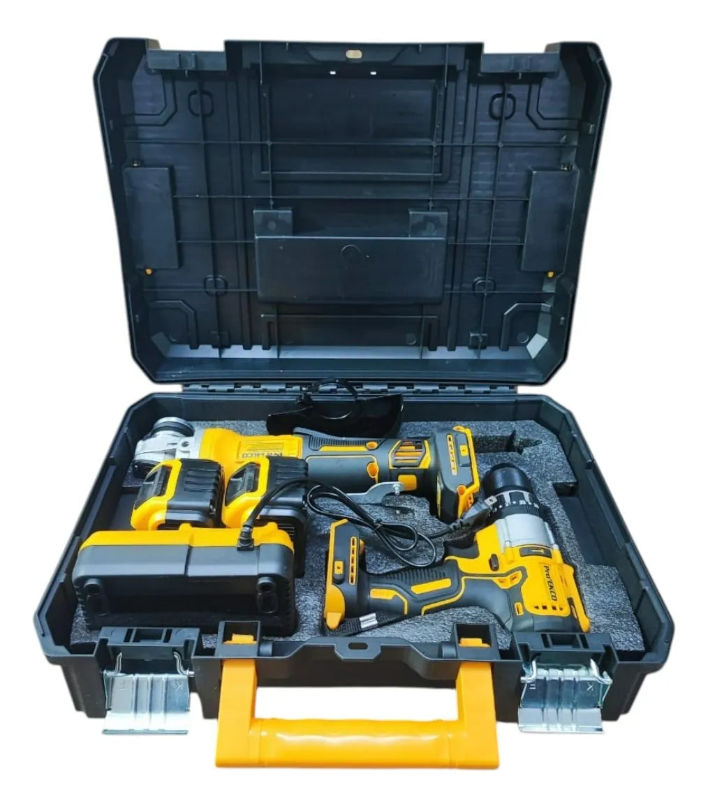 Combo Taladro + Pulidora Inalámbrico Brushless 128v - Amarillo - 50-60 Hz