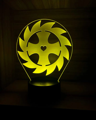 Lámpara De Noche Led Cruz Orlada Holograma Decoración Regalo Negra