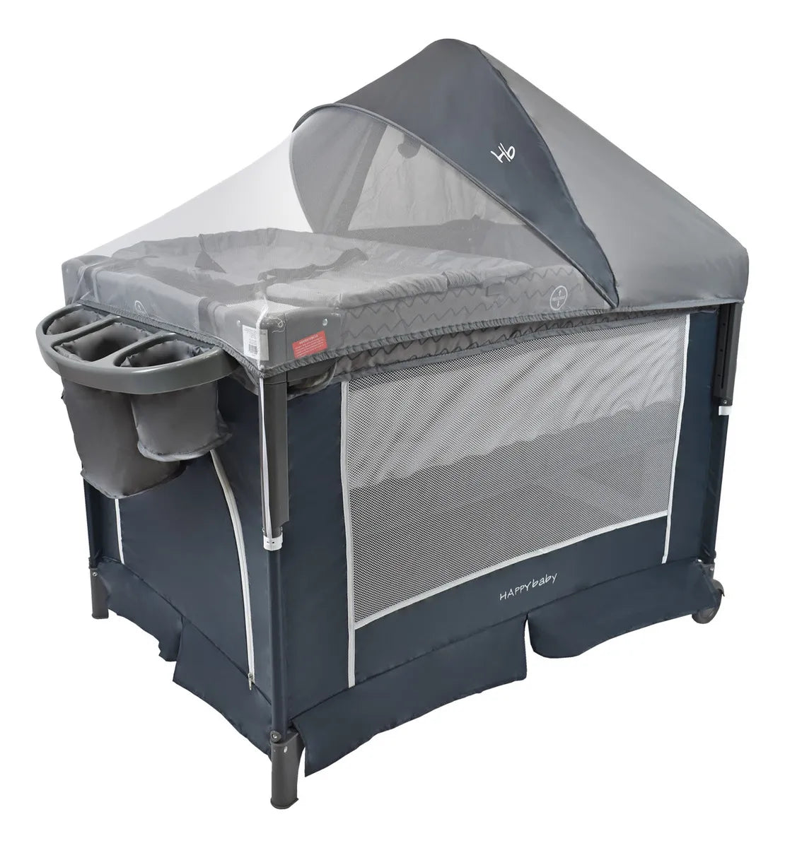 Corral Cuna Colecho Bebé Happy Baby Silver Color Gris oscuro